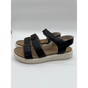 Ortorex Women Orthotic Comfort Sandals Black Triple Strap Size 7 NEW